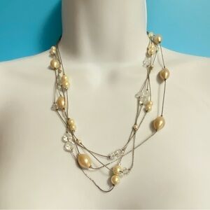 MONET Multi Strand Pearl Beads Layered Necklace